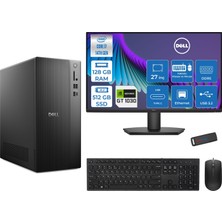 Dell Tower Essential QVT1260 Intel® Core™ İ7-14700 128GB Ddr5 512GB SSD 4GB/GT1030  Freedos +27" Fhd Monitör Tower Masaüstü Bilgisayar 27BTO01400721F37+ZETTAUSBBELLEK