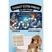Alışveriş Kurdu Çocuklar Için Eğitici ve Eğlenceli Uzay Fatihi Tuvalet Eğitimi Sticker Panosu 29X40CM