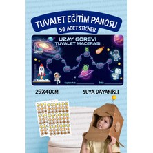 Alışveriş Kurdu Çocuklar Için Eğitici ve Eğlenceli Uzay Görevi Tuvalet Eğitimi Sticker Panosu 29X40CM