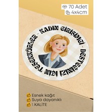 Alışveriş Kurdu Kadın Girişimci Paketleme Ambalaj Kargo Ürün Etiketi Yapışkanlı Sticker - 4X4CM 70 Adet