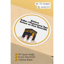 Alışveriş Kurdu 70 Adet Hac Umre Hediyelik Için Kabe Paketleme Sticker - Kargo Ambalaj Etiketi - 4X4CM