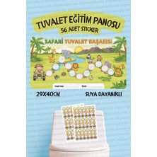 Alışveriş Kurdu Çocuklar Için Eğitici ve Eğlenceli Safari Tuvalet Eğitimi Sticker Panosu 29X40CM