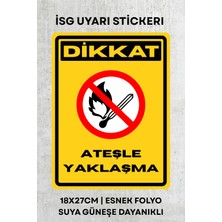 Alışveriş Kurdu Ateşle Yaklaşma Iş Güvenliği Uyarı Ikaz Etiketi - Folyo Etiket
