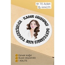 Alışveriş Kurdu Kadın Girişimci Paketleme Ambalaj Kargo Ürün Etiketi Yapışkanlı Sticker - 4X4CM 70 Adet