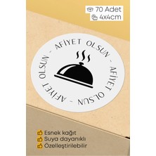 Alışveriş Kurdu Afiyet Olsun Paketleme Ambalaj Kargo Ürün Etiketi Yapışkanlı Sticker - 4X4CM 70 Adet