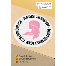 Alışveriş Kurdu Kadın Girişimci Paketleme Ambalaj Kargo Ürün Etiketi Yapışkanlı Sticker - 4X4CM 70 Adet