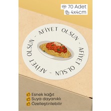 Alışveriş Kurdu Afiyet Olsun Paketleme Ambalaj Kargo Ürün Etiketi Yapışkanlı Sticker - 4X4CM 70 Adet