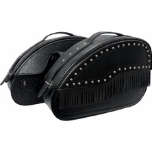 Ebakbak Motosiklet Takım Deri Yan Çanta Choper Model Black Cruiser Motor Yan Heybe