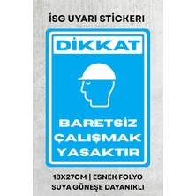 Alışveriş Kurdu Baret Kullan Iş Güvenliği Uyarı Ikaz Etiketi - Folyo Etiket