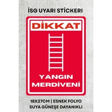 Alışveriş Kurdu Yangın Merdiveni Iş Güvenliği Uyarı Ikaz Etiketi - Folyo Etiket