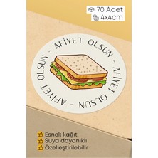 Alışveriş Kurdu Afiyet Olsun Paketleme Ambalaj Kargo Ürün Etiketi Yapışkanlı Sticker - 4X4CM 70 Adet