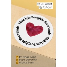 Alışveriş Kurdu 70 Adet Hediye Paketi Sticker Seti Etiket Paketleme 4x4 70 Adet