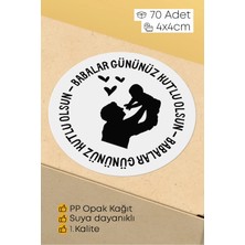Alışveriş Kurdu Babalar Günü Temalı Hediye Kutu Paketleme Sticer Etiket 4cm 70 Adet