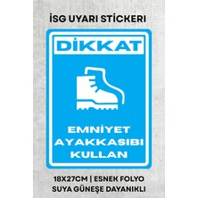 Alışveriş Kurdu Emniyet Ayakkabısı Giy Iş Güvenliği Uyarı Ikaz Etiketi - Folyo Etiket