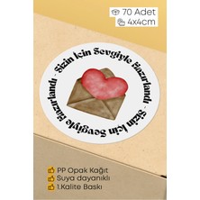 Alışveriş Kurdu 70 Adet Hediye Paketi Sticker Seti Etiket Paketleme 4x4 70 Adet