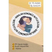 Alışveriş Kurdu Babalar Günü Temalı Hediye Kutu Paketleme Sticer Etiket 4cm 70 Adet