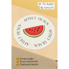 Alışveriş Kurdu Afiyet Olsun Paketleme Ambalaj Kargo Ürün Etiketi Yapışkanlı Sticker - 4X4CM 70 Adet