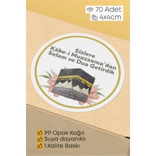 Alışveriş Kurdu 70 Adet Hac Umre Hediyelik Için Kabe Paketleme Sticker - Kargo Ambalaj Etiketi - 4X4CM