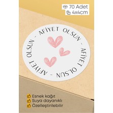 Alışveriş Kurdu Afiyet Olsun Paketleme Ambalaj Kargo Ürün Etiketi Yapışkanlı Sticker - 4X4CM 70 Adet
