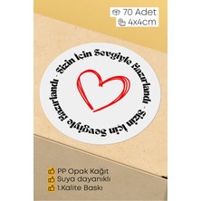 Alışveriş Kurdu 70 Adet Hediye Paketi Sticker Seti Etiket Paketleme 4x4 70 Adet
