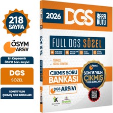 Karakutu Yayınları 2026 FULL DGS SÖZEL Tek Kitap ÖSYM Çıkmış Soru Bankası Son 15 Yıl Sadece DGS PDF/Video Çözümlü