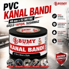 Bumy Pvc Kanal Bandı 48mm x 22 metre Siyah Borular İçin Isı ve Ses Yalıtım Bandı Güçlü Bantları