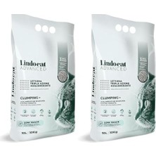 Lindocat Advanced Pati Izi Bırakmayan Ekstra Topaklanan Özel Karışım Kedi Kumu 10 kg (2 Paketi)