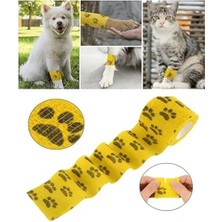 Octacare Su Geçirmez Kendinden Yapışkanlı Kedi ve Köpek Pati Bandajı, Sarı, 2 Adet