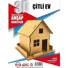 Alsa 3D Ahşap Yap Boya Çitli Ev, AHSP07