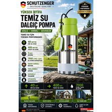 SCHUTZENGER Alman 3.5 Hp Yüksek Basınç Su Pompası Plastik Dalgıç Pompa 40 mt Dikine Atar