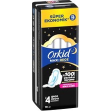 Orkid Maxi Secure Gece Hijyenik Pedleri (Boy 4) 16 Adet Hijyenik Ped