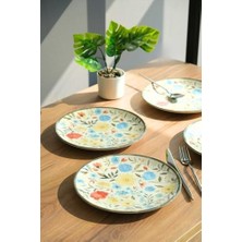 Tabakevi Tabak Evi Porselen Fiori Tuval Pasta Tabağı 20CM 4 Kişilik 4 Parça TVL4PTPRS1212