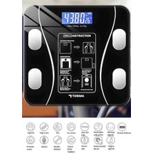 Akıllı Bluetooth Tartı | Vücut Analizli Dijital Baskül – 180 Kg, LCD Ekran, Mobil Uyumlu