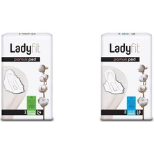 Ladyfit Pamuk 24'lü Normal Vegan Ped ve Ladyfit Pamuk Süper Gece 18'li Vegan Ped