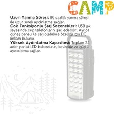 LED 24 Ledli Taşınabilir Işıldak Kamp Feneri El Feneri - Mavi