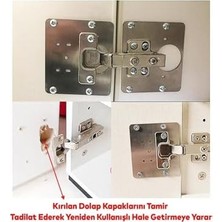 Menteşe Tamir Sacı Pratik Paslanmaz Dolap Tamir Onarım Kiti Kapak Menteşe Tamir Onarım Seti 2 Adet