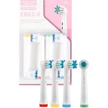 EB62-X Hassas Bakım Diş Fırçası Yedek Başlığı, Oral-B ile Uyumlu, Ultra Ince Kıllar, Hassas Diş ve Diş Etleri Için, 4'lü Paket