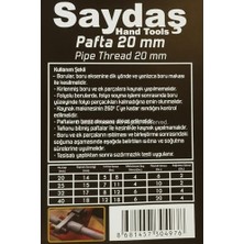 Saydaş Pprc Tesisat Boru Paftası, Kaynak Birleştirme Makinası Paftası, Plastik Boru Paftası, Döküm (20 Mm)