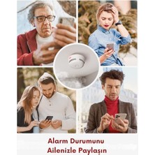 Büyük Pazar Store Değiştirilebilir Pilli Akıllı Duman Dedektörü Yangın Alarmı, Wi-Fi Duman Dedektörü, Gerçek Zamanlı Uygulama Bildirimleri, XS01-WX, 1'li Paket