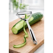 Profesyonel Paslanmaz Çelik Çift Bıçaklı Soyacak, Jülyen ve Standart Soyucu Başlıklı, Ergonomik Saplı Çok Amaçlı Meyve Sebze Soyacağı, Patates, Salatalık, Kabak ve Havuç Için Pratik Mutfak Al