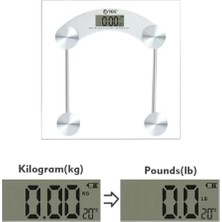 Bydiz Dijital Baskül Banyo Tartı 180 kg Kapasiteli Temperli Cam (Kare)