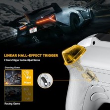 Manbaone Interactive Screen Gaming Controller For Pc/switch/switch 2/ios/,hall Effect Stick & Trigger,rgb Lighting,remappable BUTTONS,1800MAH With Charging