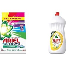 Ariel Aqua Pudra Dağ Esintisi Toz Çamaşır Deterjanı Renklilere Özel 7 kg & Fairy Ultra Hızlı Sıvı Bulaşık Deterjanı Limon ve Limonu, 1500 ml