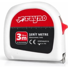 Rayno 3 Metre Şerit Metre 16MM – Profesyonel Ölçü Metresi, Kilitli Çelik Şerit Metre, Dayanıklı Ölçüm Metresi, Inşaat Marangoz ve Ev Kullanımı Için Ölçüm Aleti