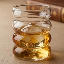Borosilikat Cam Bardak, 300 ml Geniş Kapasite, Dayanıklı Yapı, Makinede Yıkanabilir, Ev Ofis Restoran Için Uygun Boğumlu Borosilikat Cam Çay Kahve Espresso Sunum Bardağı