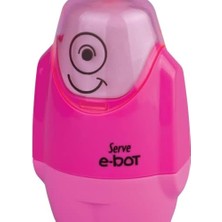Serve E-Bot Silgili Kalemtıraş Fosforlu Pembe 4lu Set