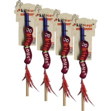 Kito Toys Solucan (Olta) Peluş Kedi Oyuncağı (4 Paketi)