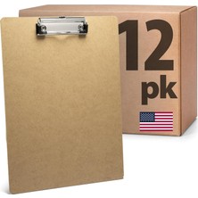 Harf Boyutu Ahşap Klips, Düşük Profil Klipsi, 12'li Paket Klips, Kahverengi (83812)