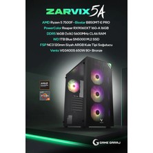 Game Garaj Zarvix 5A AMD Ryzen 5 7500F 16GB RAM 1TB SSD RX9060XT 16GB FreeDOS Oyuncu OEM Paket