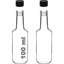 100 ml Şeffaf Standart Sosluk 100 cc Sızdırmaz Kapaklı Cam Şişe (2)